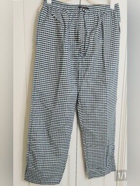 Andrew Scott Pants, Size Large, Cotton, Blue Print, Pockets